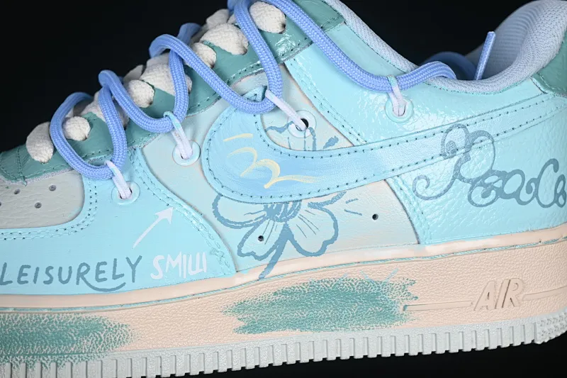 All categories Nk Air Force 1 Air Force series Nk Air Force 1 Low Air Force low-top Nike Air Force 1'07 Low Hand-painted graffiti Blue Sky Flower Island Air Force One low-top casual sneakers KS6968-777